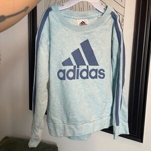 Adidas Pale Blue Crewneck with Black Logo Tag